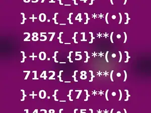 0.{_{1}**(•)}4285{_{7}**(•)}+0.{_{2}**(•)}8571{_{4}**(•)}+0.{_{4}**(•)}2857{_{1}**(•)}+0.{_{5}**(•)}7142{_{8}**(•)}+0.{_{7}**(•)}1428{_{5}**(•)}+0.{_{8}**(•)}5714{_{2}**(•)}=多少．