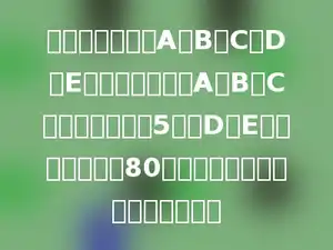 一次业务考核中A，B，C，D，E五人的平均分比A，B，C三人的平均分少5分，D，E两人的平均分是80分，求这五个人的平均分是多少？